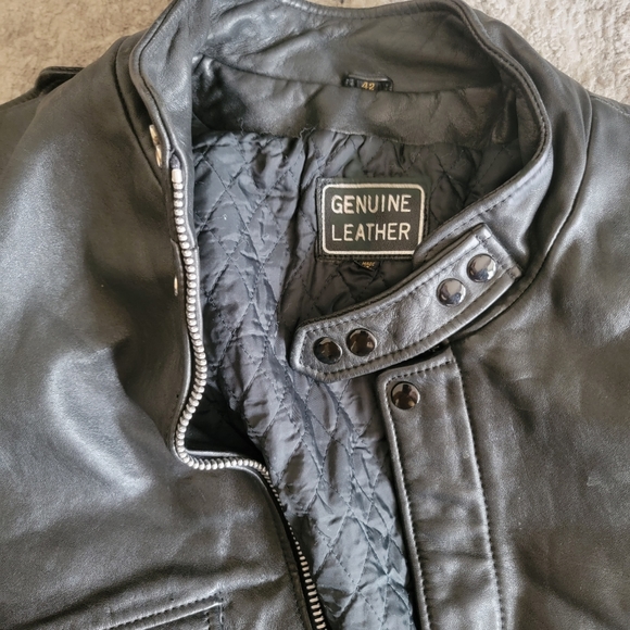 Vintage Drag Specialties Black Leather Motorcycle Jacket Armored SZ 42 Fit Large - Picture 14 of 14